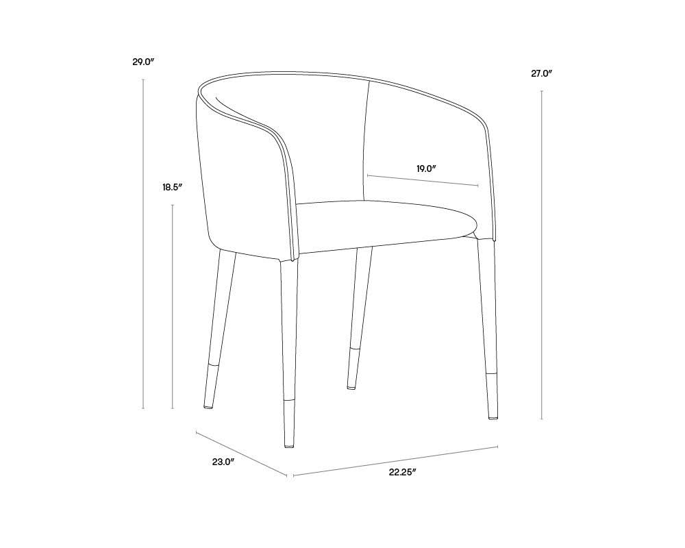 Sparrow Grey / Napa Black Dining Armchair H5289