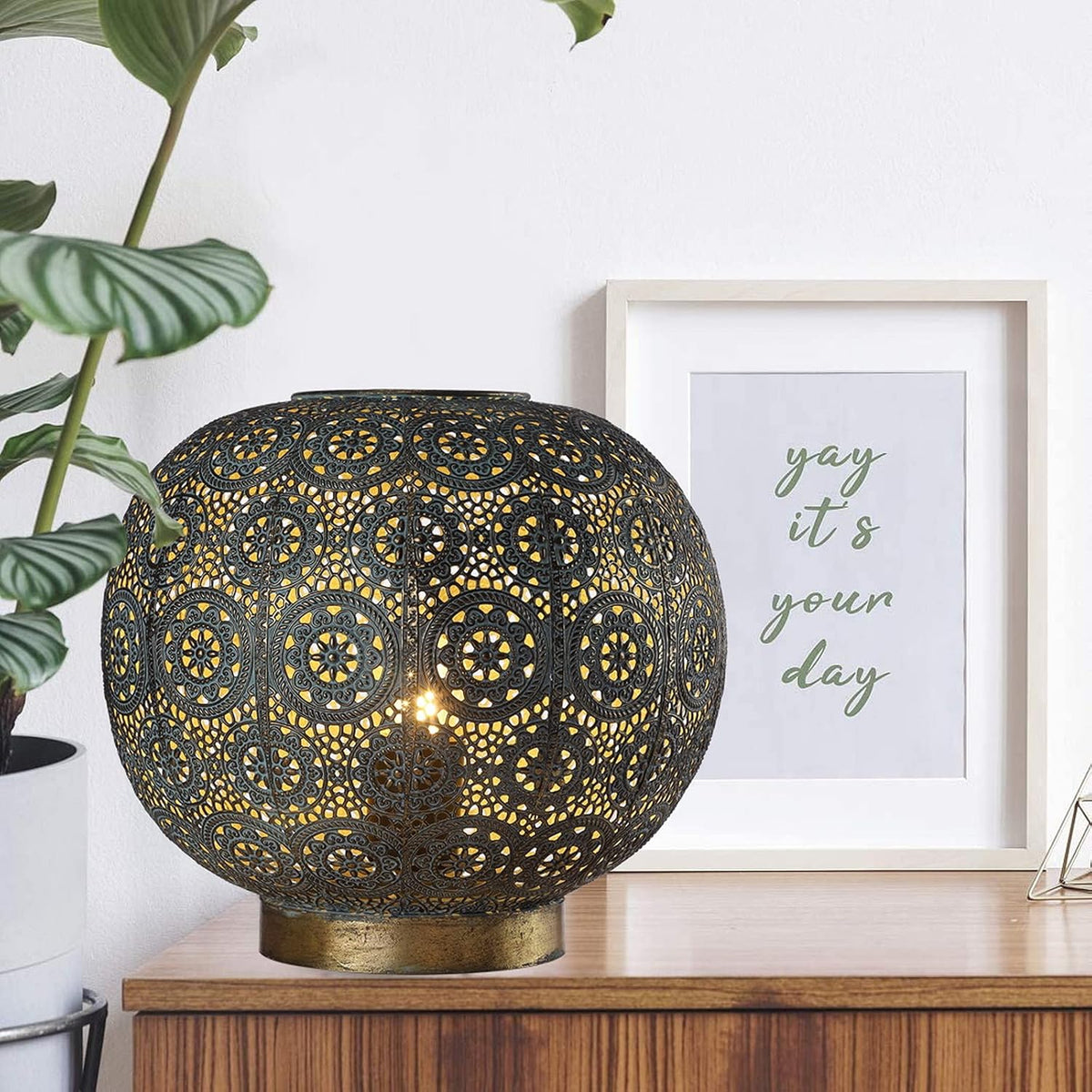 Mosaic Table Lamp Handmade Metal Boho Desk Lamp X62790