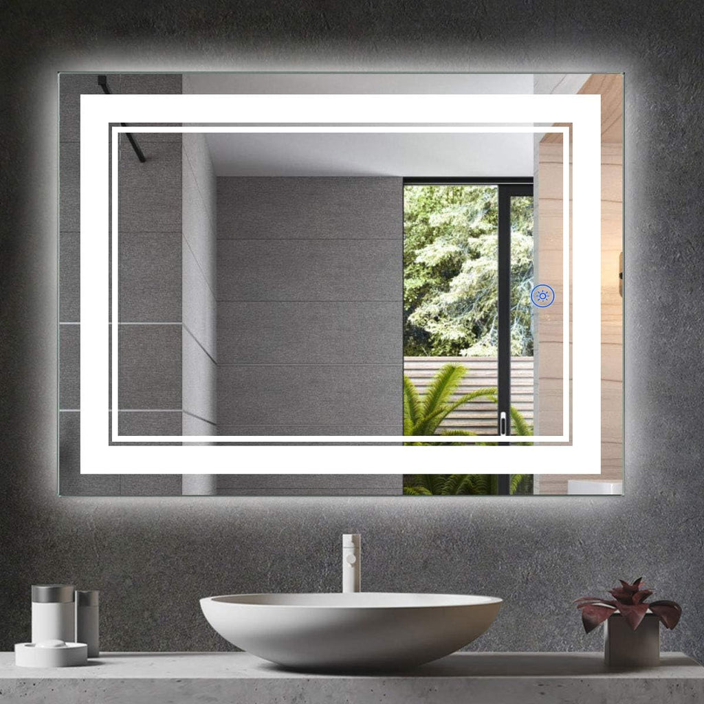 28 x 36 in Vertical Dimmable LED Bathroom Mirror with Anti-Fog Function C522