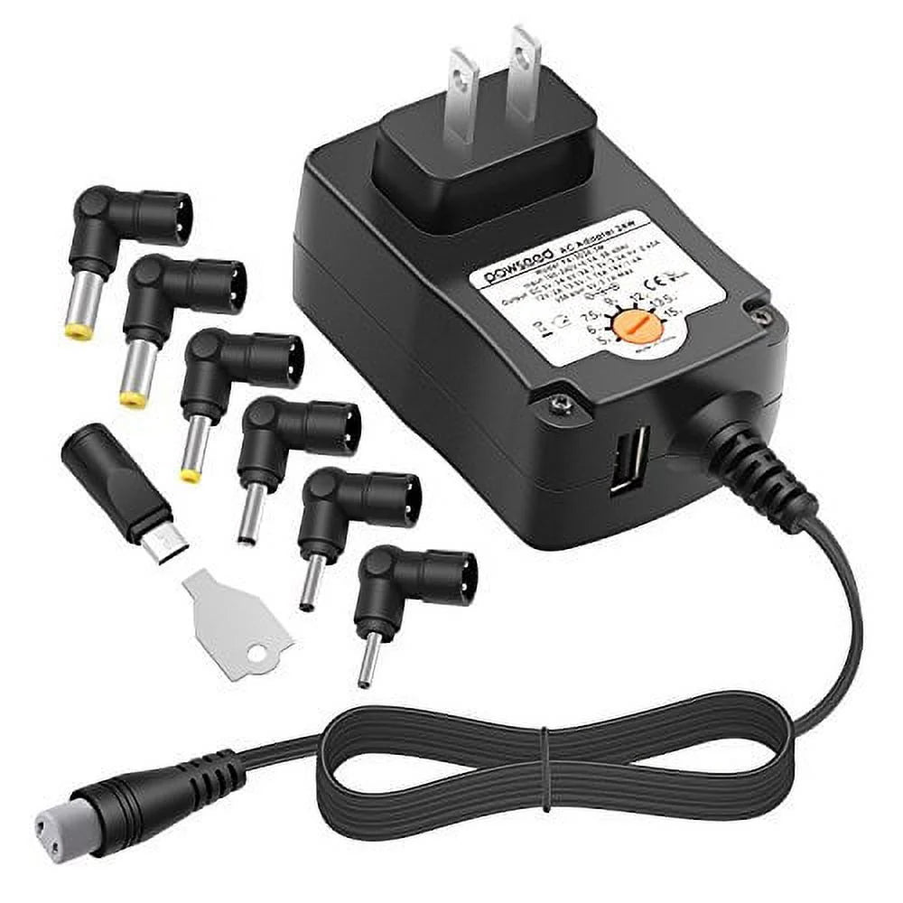 24W Multi Voltage 5V 6V 7.5V 9V 12V 13.5V 15V Charger Power Supply Adapter M8348