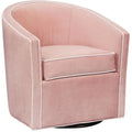 Pink Finish Blush Velvet Swivel Accent Chair L250