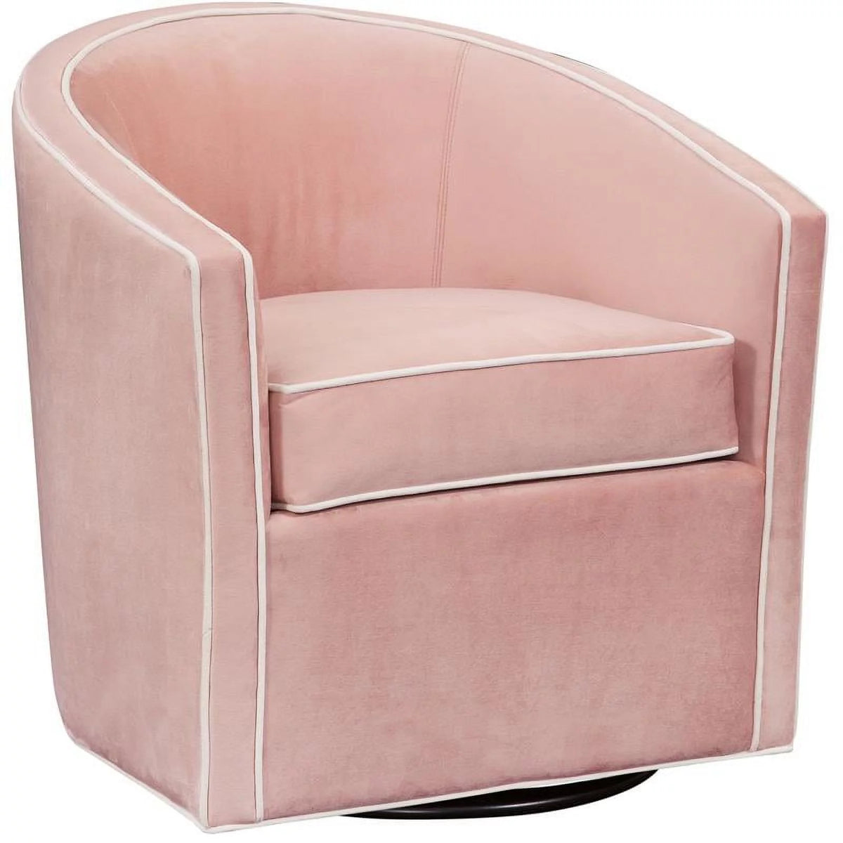 Pink Finish Blush Velvet Swivel Accent Chair L250