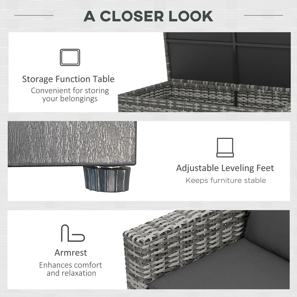 Gray Patio Furniture Set with Fire Pit Table H9677