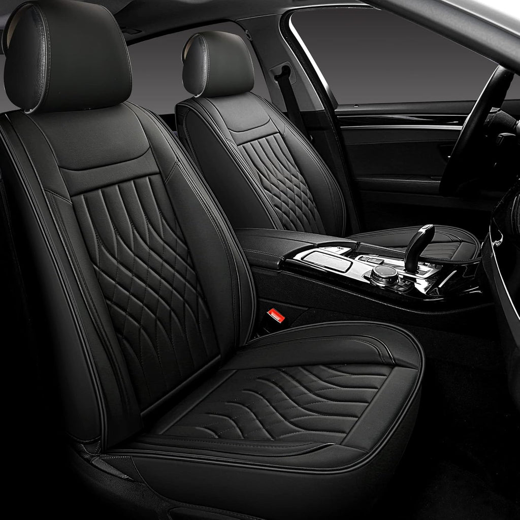 Grey Leather Car Seat Covers 2 PCS Front P87660