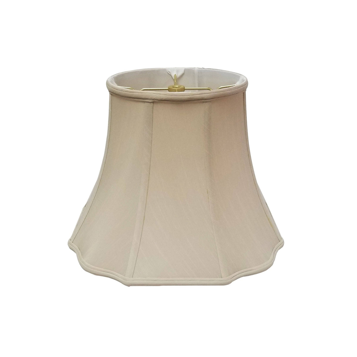 Beige Flare Bottom Outside Corner Scallop Lamp Shade, 10 x 18 x 13 J3108
