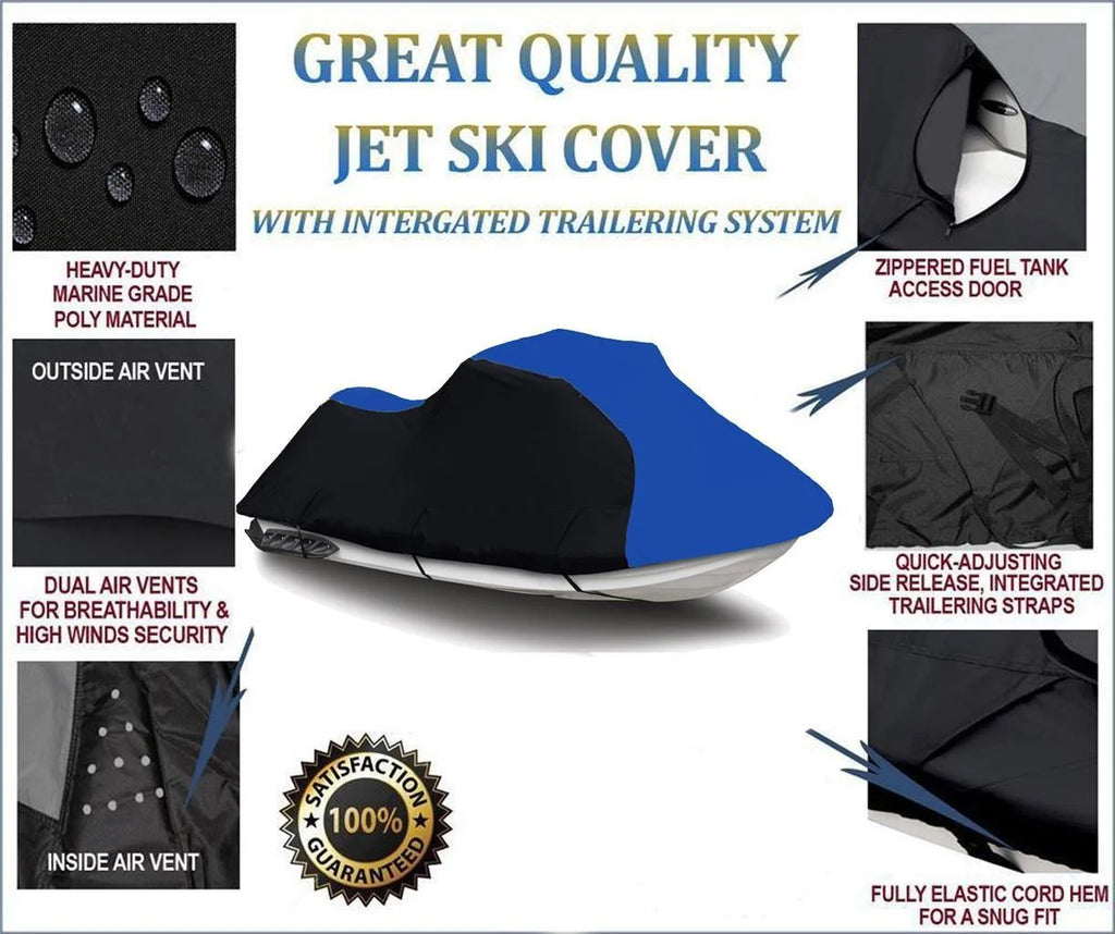 Heavy-Duty Jet Ski Cover for 3 Seat Up to 129" Length P999639