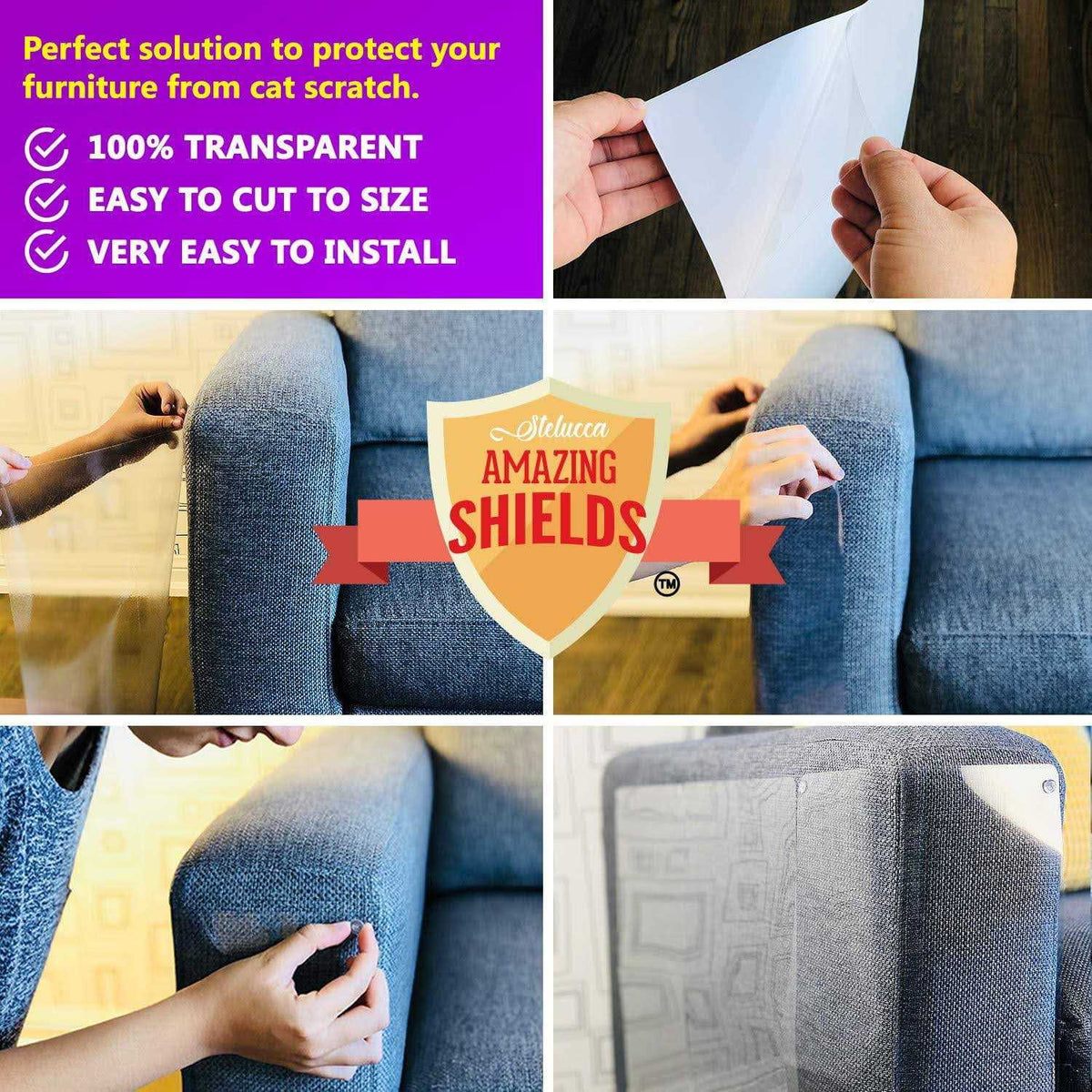 Cat Scratch Deterrent 6-Pack 17-inch x 12-inch Furniture Protectors L563971