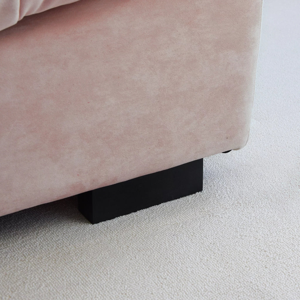 Pink Velvet 3-Seat Sofa I197789