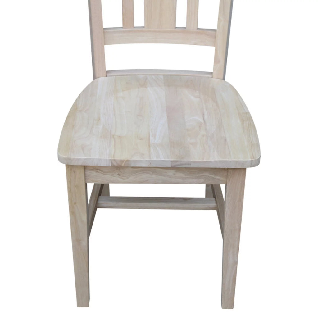 Unfinished Slat Back Dining Chair Set of 2 B6833