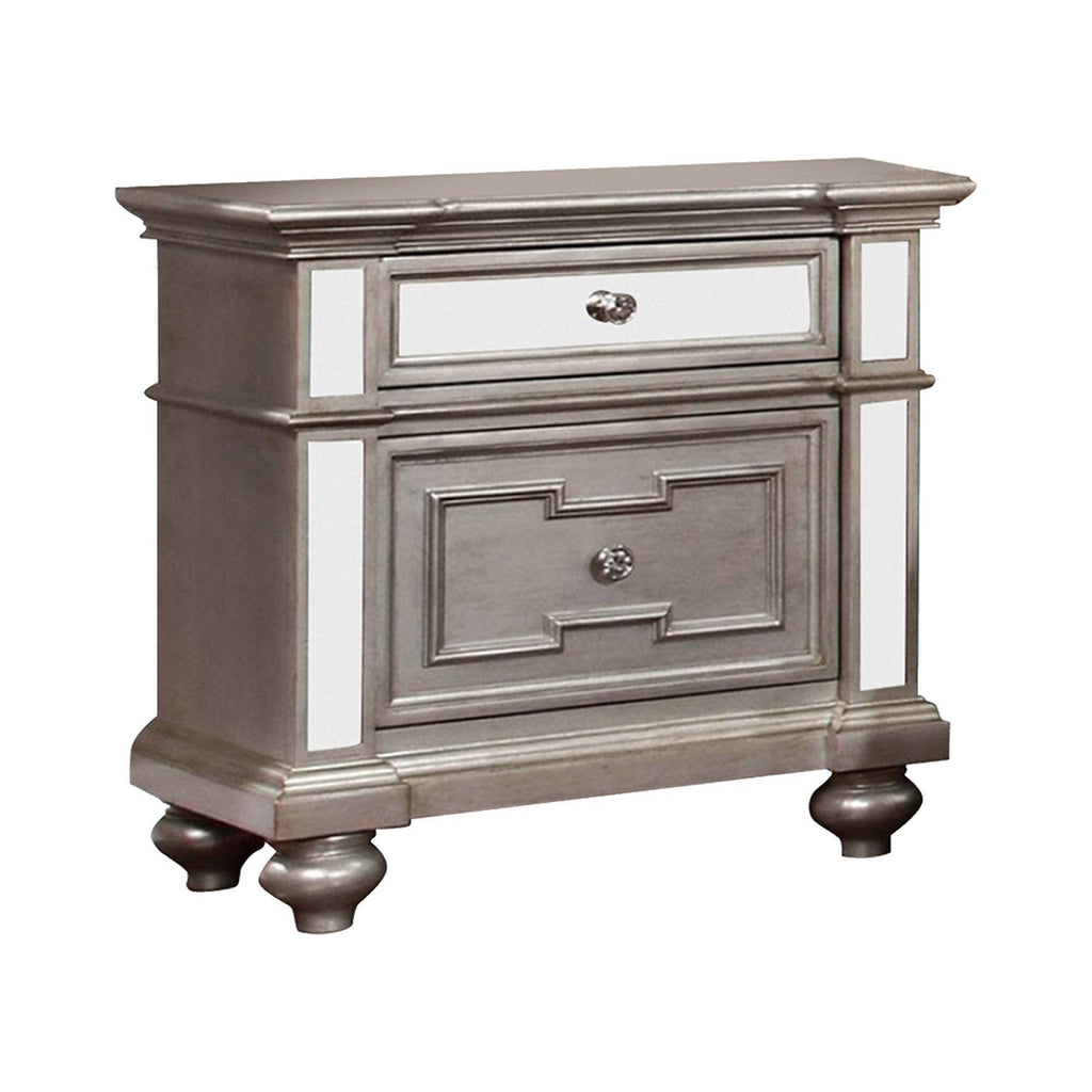 Silver Contemporary Night Stand D93572
