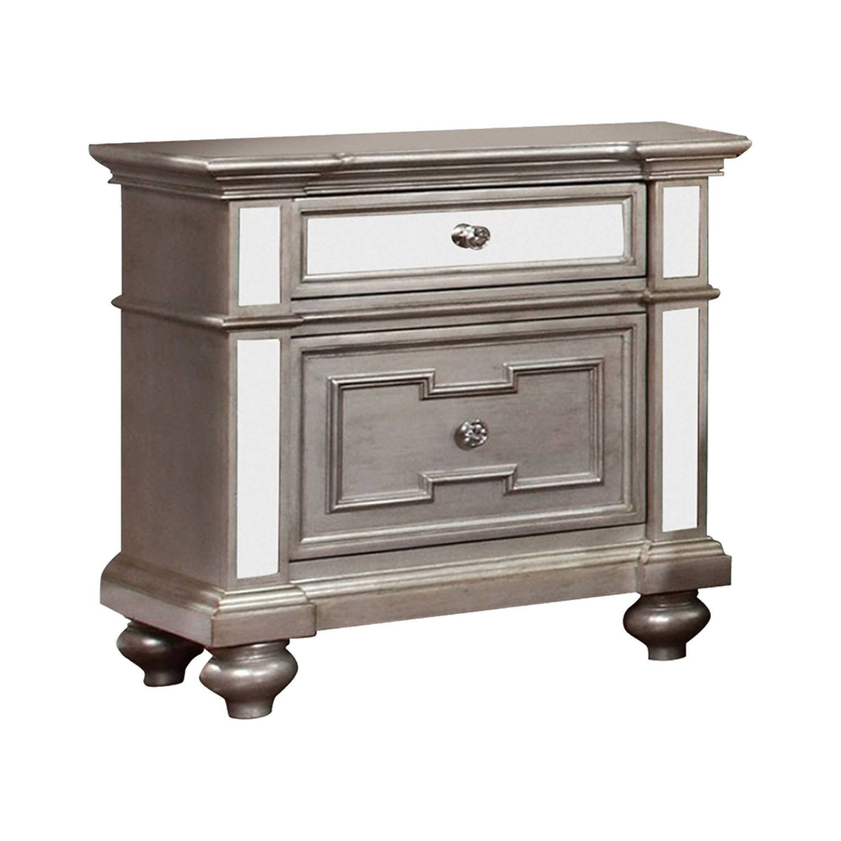 Silver Contemporary Night Stand D93572