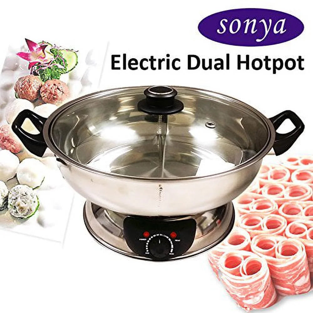 Shabu Shabu Hot Pot Electric Mongolian Hot Pot with Divider F918