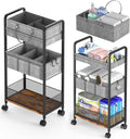 3-Tier Rolling Metal Diaper Cart with Dividers V404743