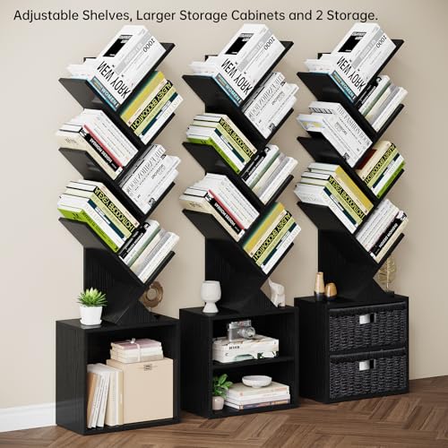 6 Tier Wood Bookshelf with Storage Drawer J838