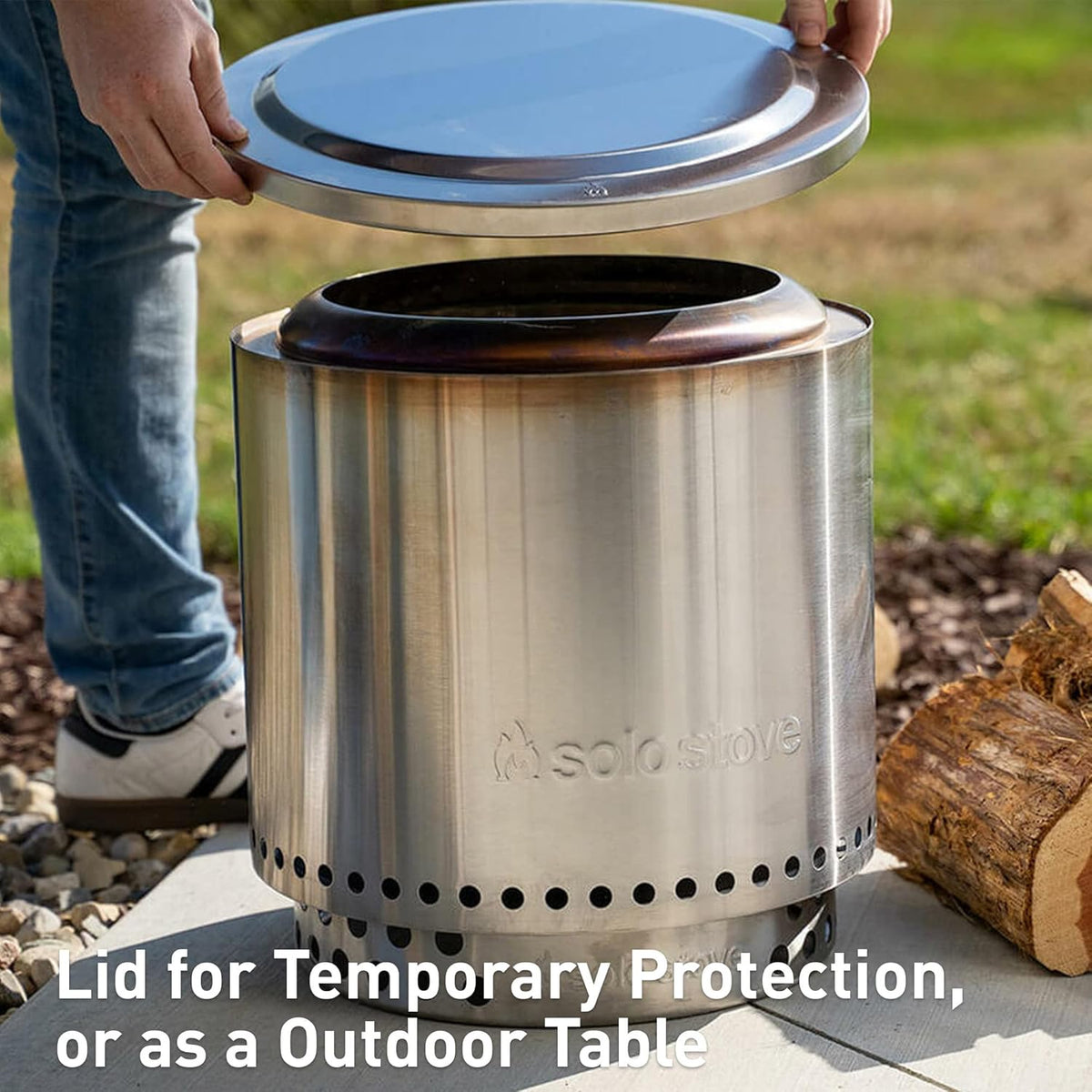 Portable Stainless Steel Wood Burning Fire Pit 19.4x14 Inches Z8845