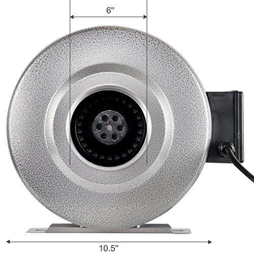 6 inch 442 CFM Inline Fan Carbon Filter 16 Feet Ducting Combo with Variable Speed Controller and Rope Hanger N7227