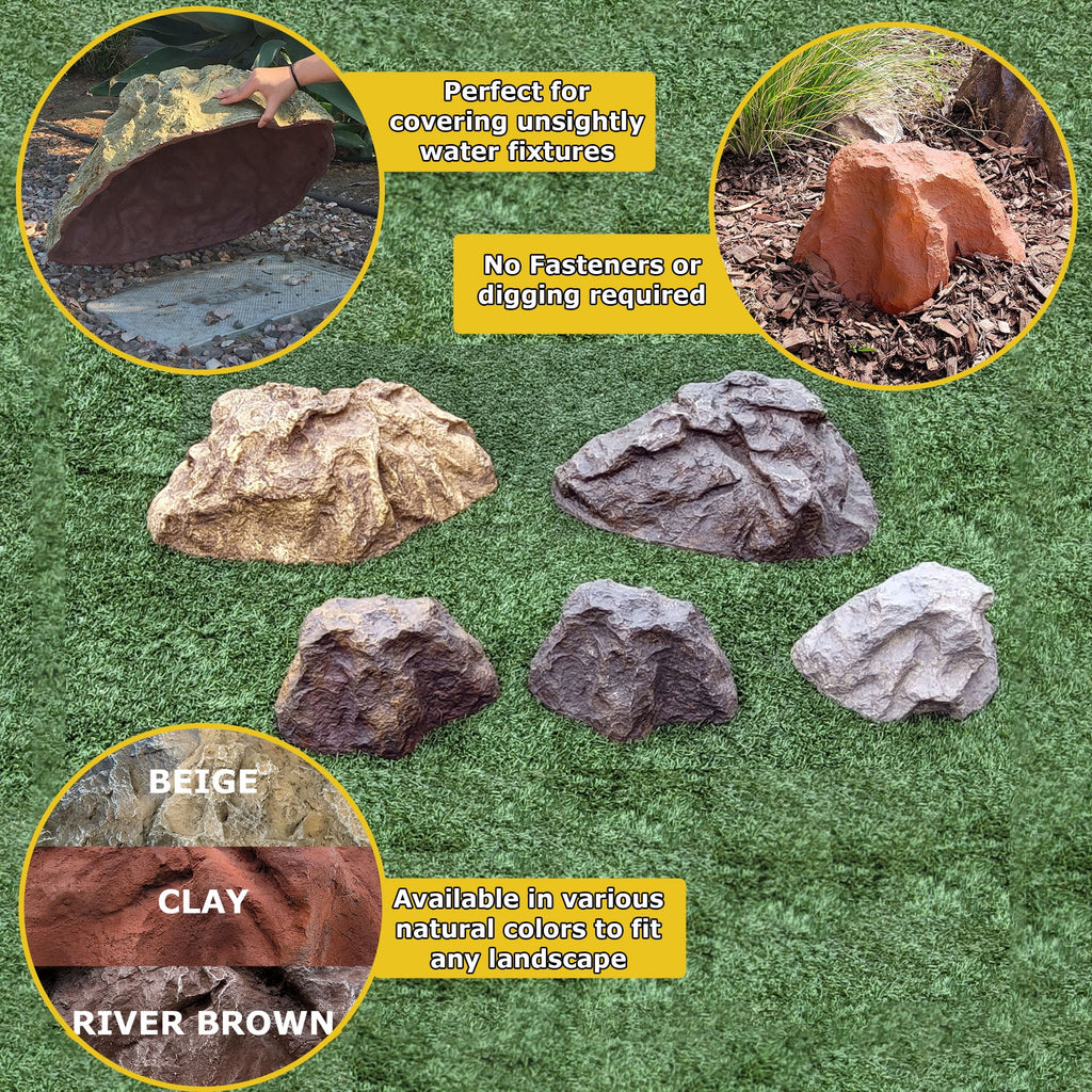 Beige Artificial Boulder 9" H x 13" W x 16" L C3745