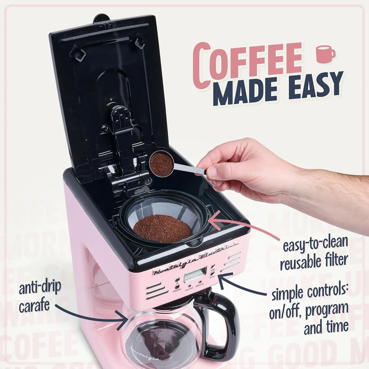 Red 12-Cup Programmable Retro Coffee Maker R29572