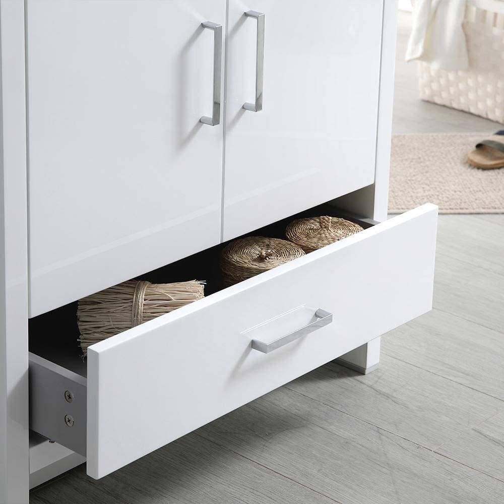 Glossy White Free Standing Bathroom Cabinet with Integrated Sink I74974