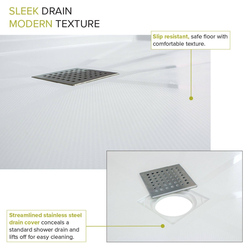 Cameo Single Threshold Shower Base with Center Drain B856092