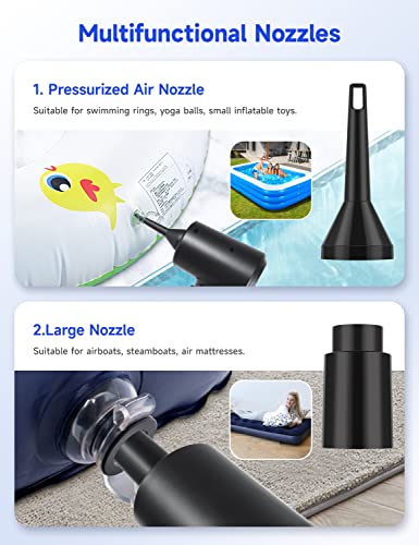 Compressed Air Duster 3-Gear 51000RPM Cordless Rechargeable LED Light Black P88348