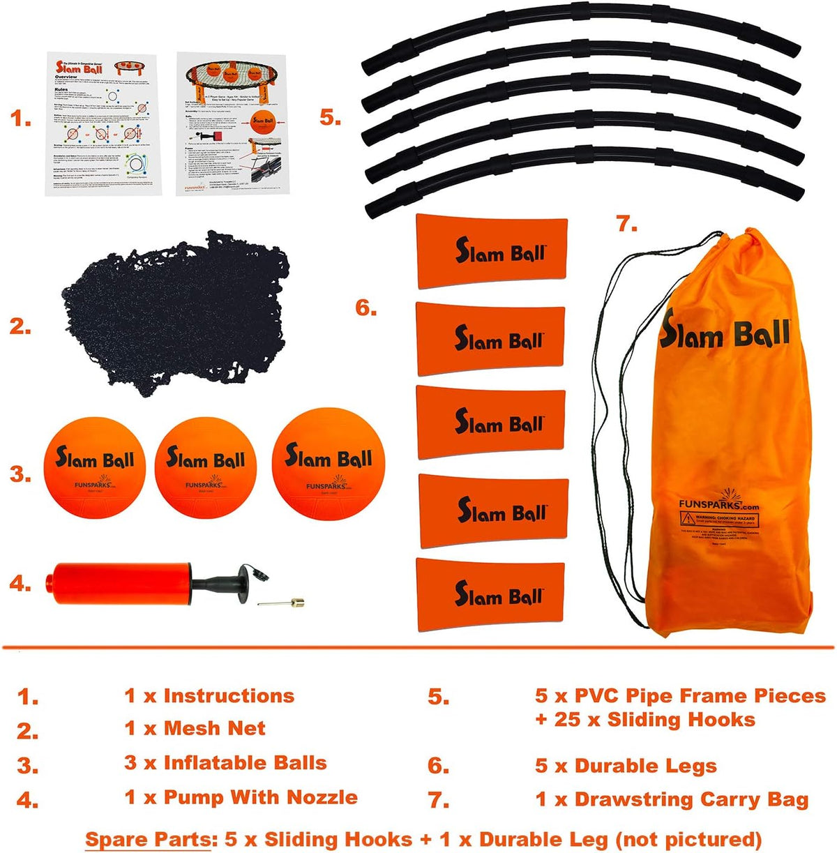 Spike Ball Game with Playing Net, 3 Balls, Carrying Bag and Rules J85780