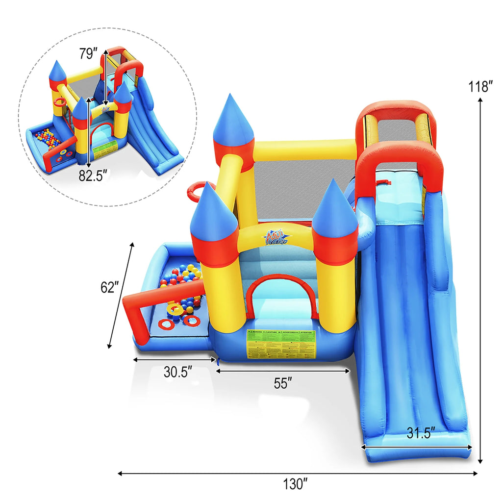 Inflatable Bounce House Slide Bouncer Kids Castle Jumper with Balls & 780W Blower S449