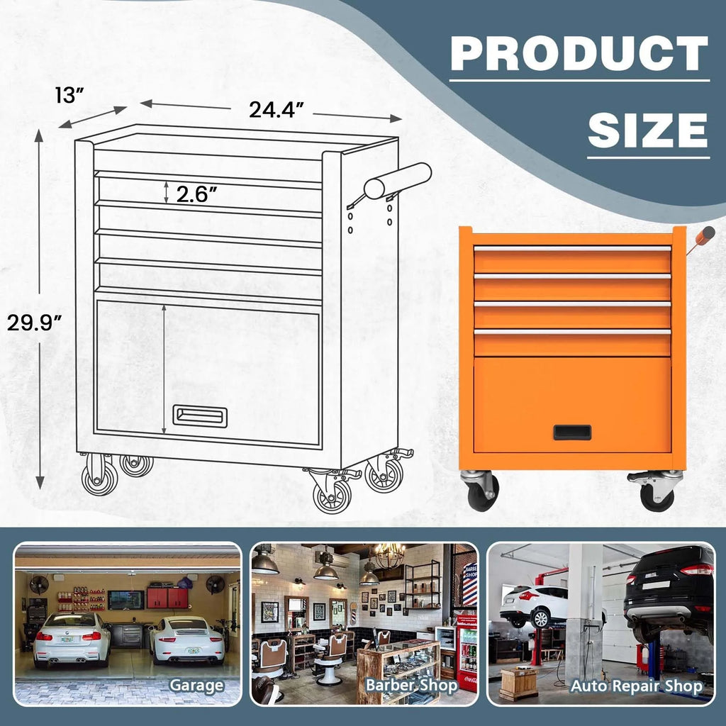 24-in Steel 4-Drawer Rolling Tool Chest B1993