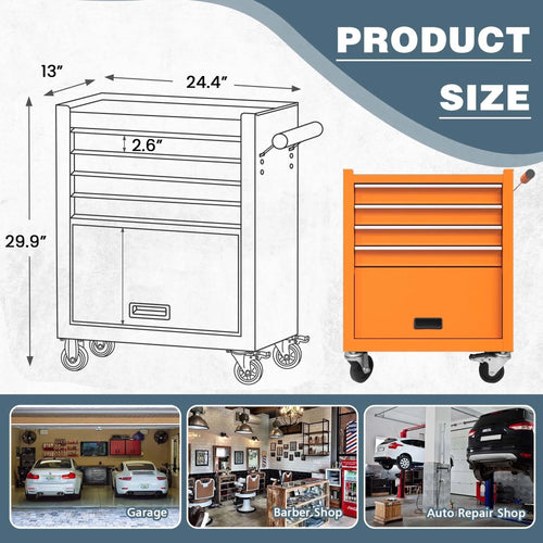 24-in Steel 4-Drawer Rolling Tool Chest B1993