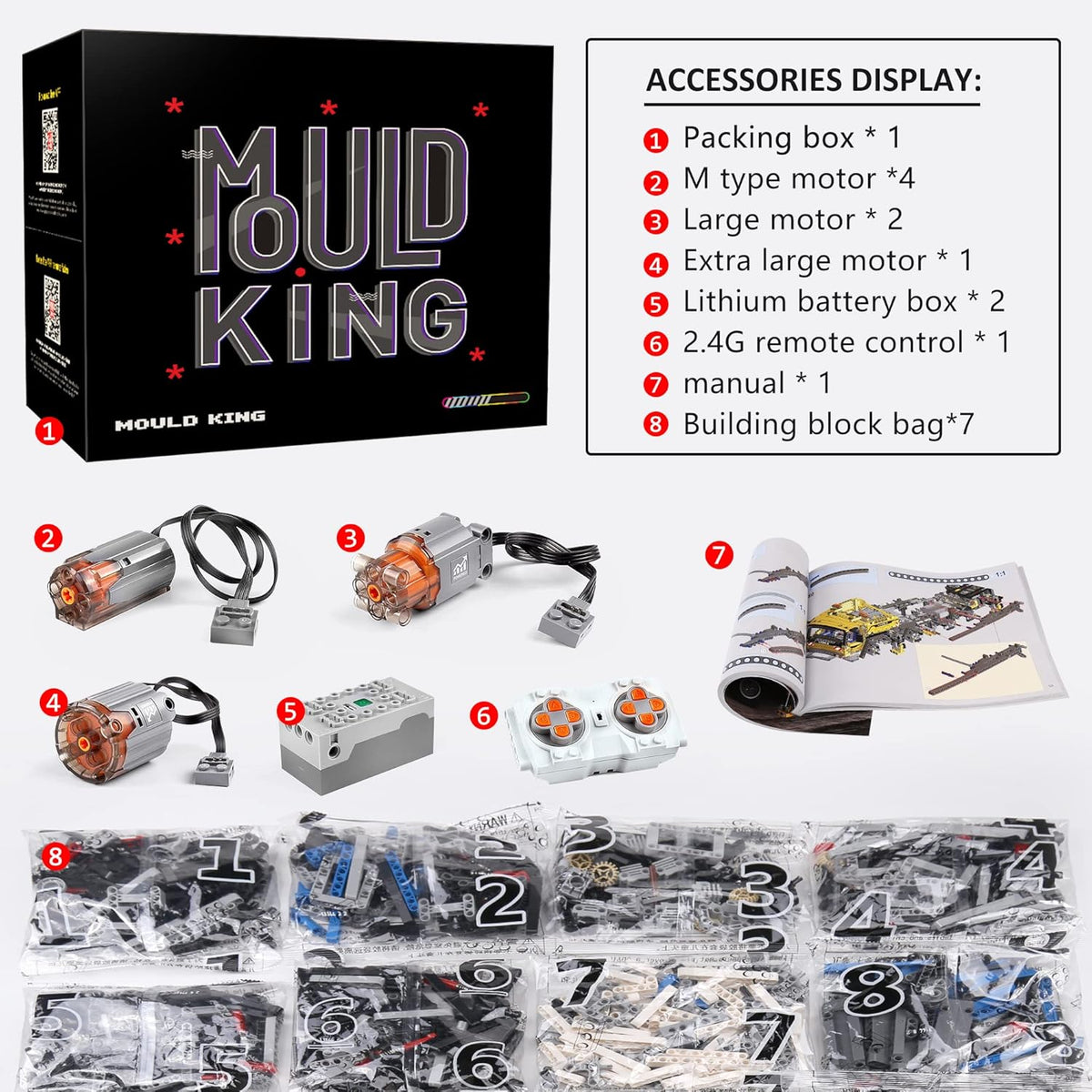 Mechanical Cranes Building Kits, MOC Building Blocks Set, 2590 Pieces with Motor/APP Remote Control N41262