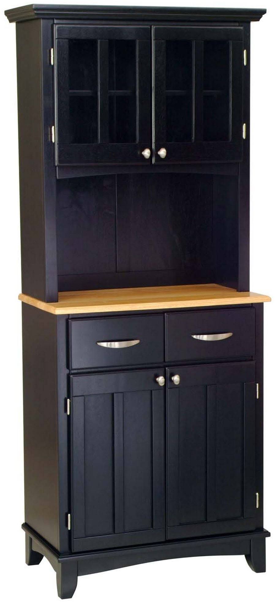 Black Wood Top Buffet with Hutch F84668