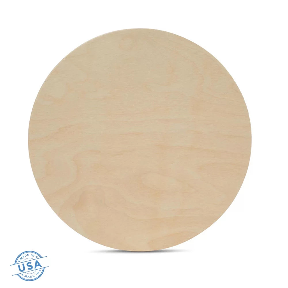 14 inch Unfinished Birch Wood Circles Pack of 10 L6545