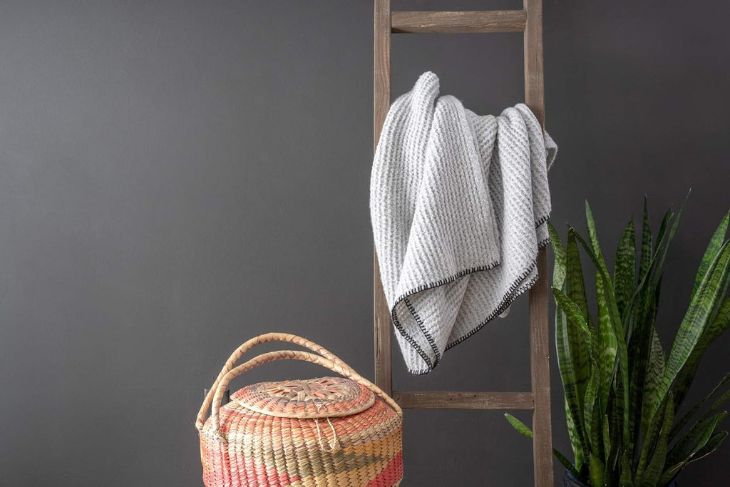 Rustic Farmhouse Decorative Ladder 4 ft Brown Recycled Wood V209882