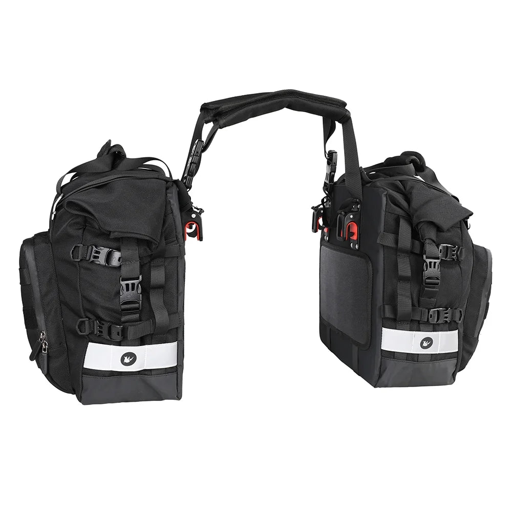 Polyester Motorcycle Side Saddle Bag 20L with Removable Waterproof Inner Bag X4019
