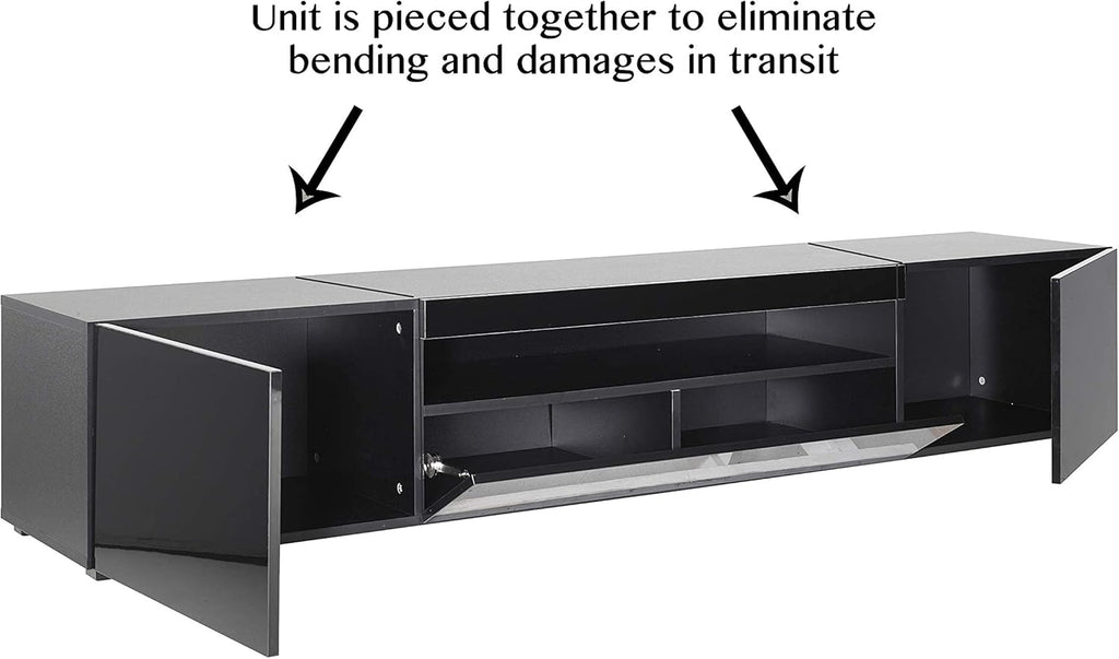 Modern Black Modular TV Cabinet with LED Lights Z5646