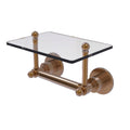 Brushed Bronze Toilet Tissue Holder with Glass Shelf Y970413
