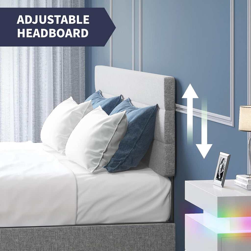 Light Grey King Size Bed Frame with 2 Storage Drawers K452