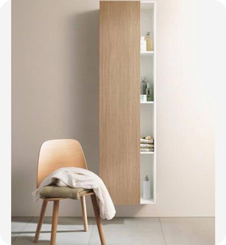 Tall Cabinet Natural Walnut White Matt S6732