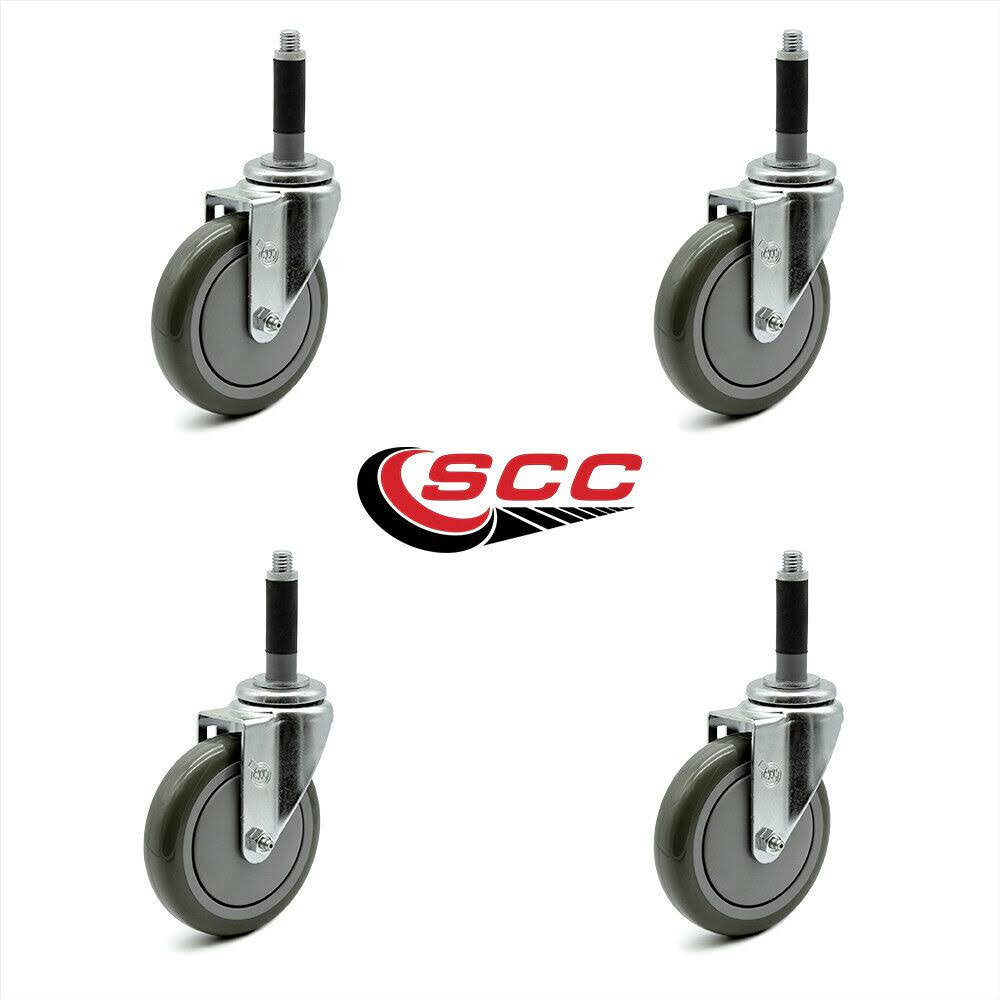 Gray Polyurethane Swivel Casters Set of 4 E997