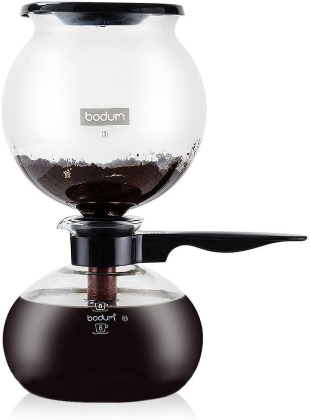 34 oz Vacuum Coffee Maker, Borosilicate Glass, Black W993