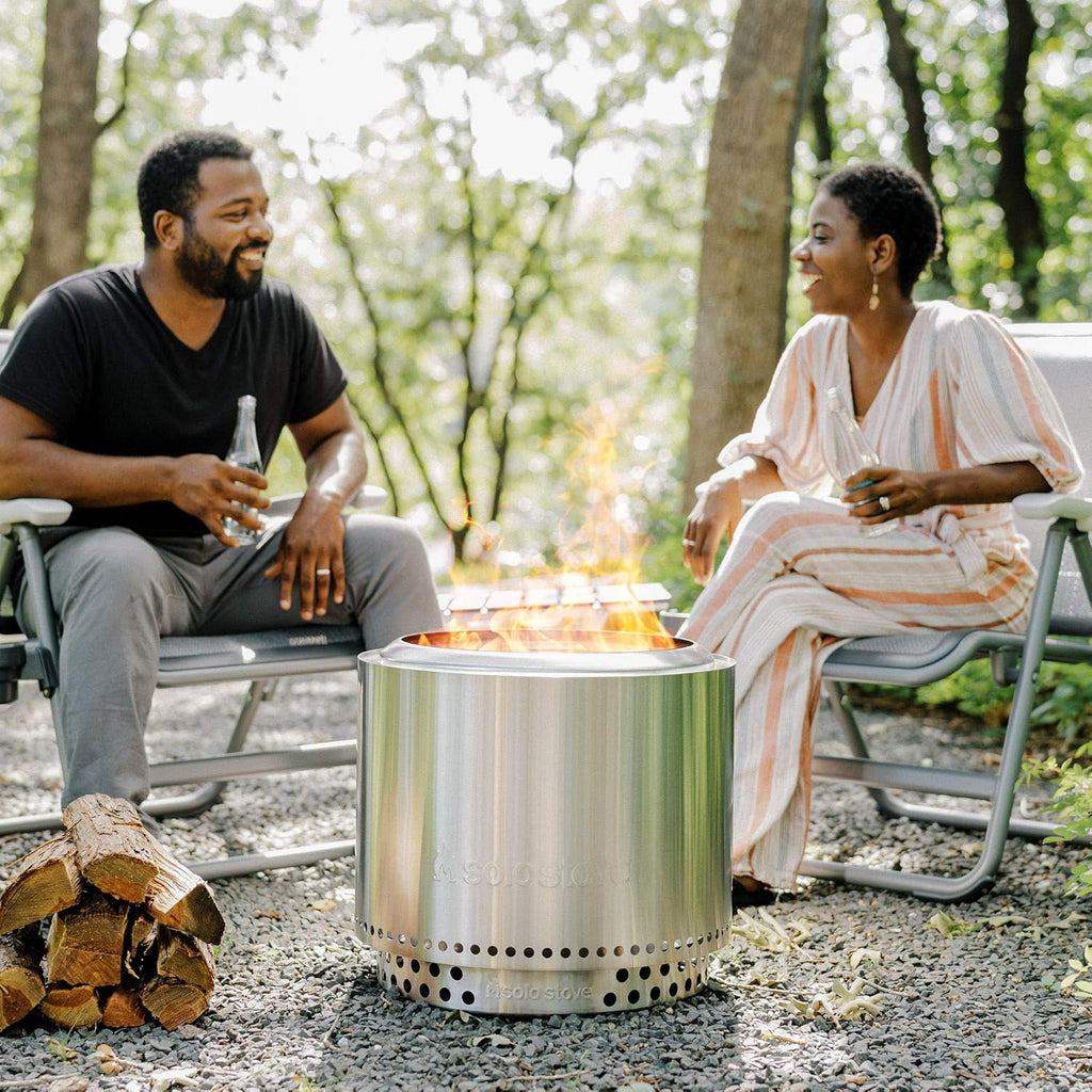 Portable Stainless Steel Wood Burning Fire Pit 19.4x14 Inches Z8845