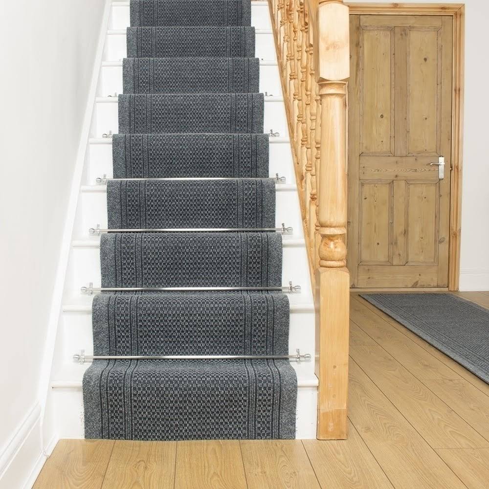 Aztec Gray Stair Carpet Runner E15895