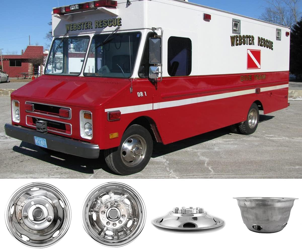 4pc 19.5inch Polished Stainless Steel Dually Wheel Simulators V26273