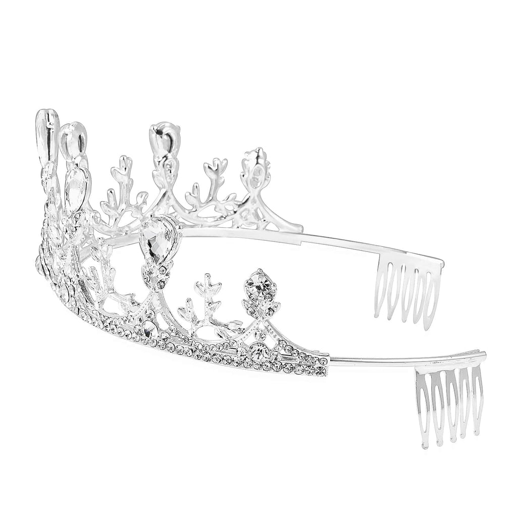 White Glass Crystal Crown Tiara Rhinestone Fashion Jewelry A583