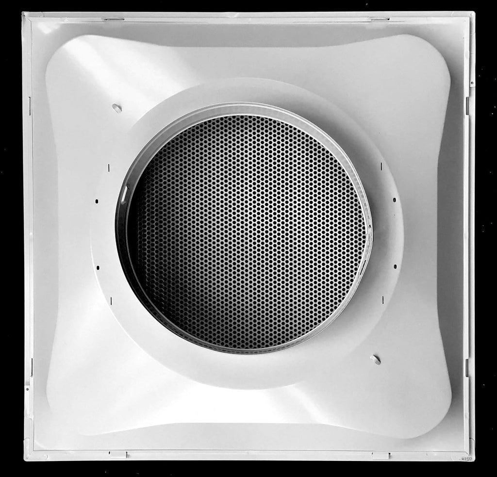 24 x 24 Metal Drop Ceiling Return Grill with 12 Collar I5673