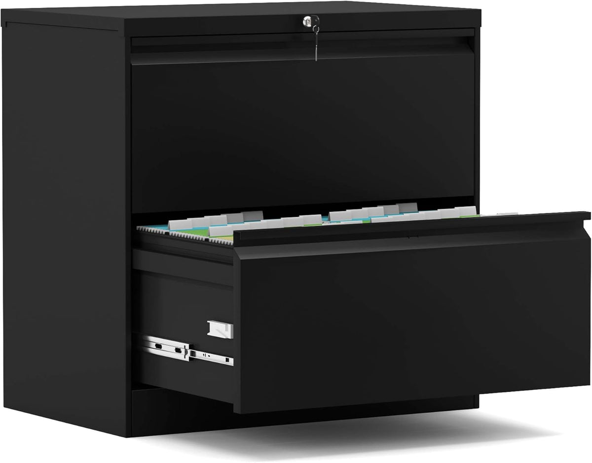 Metal 2 Drawer Locking Lateral Filing Cabinet S4065