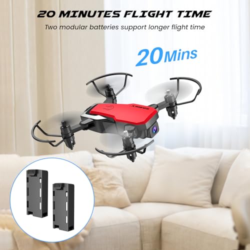 Mini Drone with Camera 720P HD FPV, Foldable RC Quadcopter with 2 Batteries G81222
