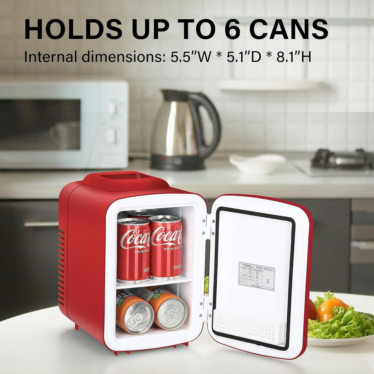 4L Mini Fridge Portable Cooler Warmer Freon-Free Small Refrigerator Red J34183