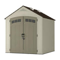 7x7 Storage Shed with Multi-Wall Resin Panels, 4 Skylights, Pad-Lockable Doors, 84" D x 84" W x 98" H G259