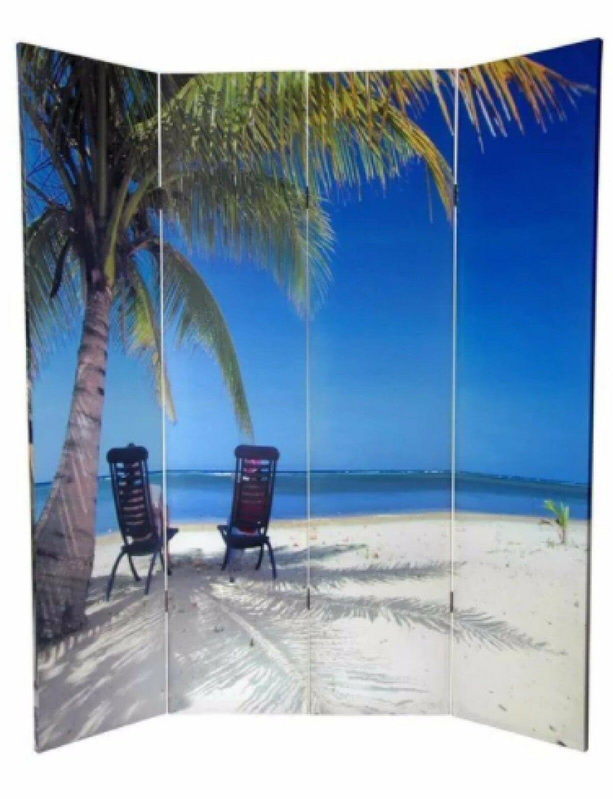 6 ft. Tall Double Sided Ocean Canvas Room Divider X1580